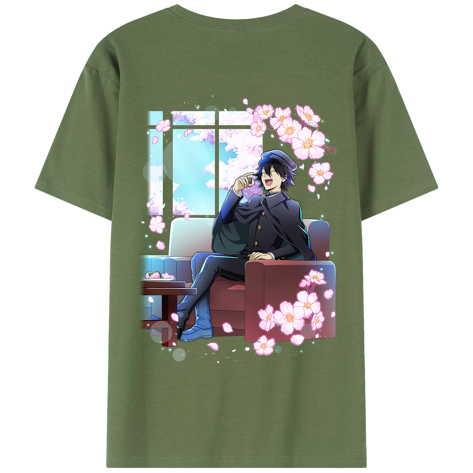 （画像用） 文豪ストレイドッグス Bungo Stray Dogs 綿100％ メンズ半袖Tシャツ（バックプリント） 通気性